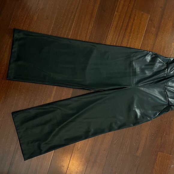 Vegan Leather Strapless Jumpsuit NWOT - Picture 7 of 8